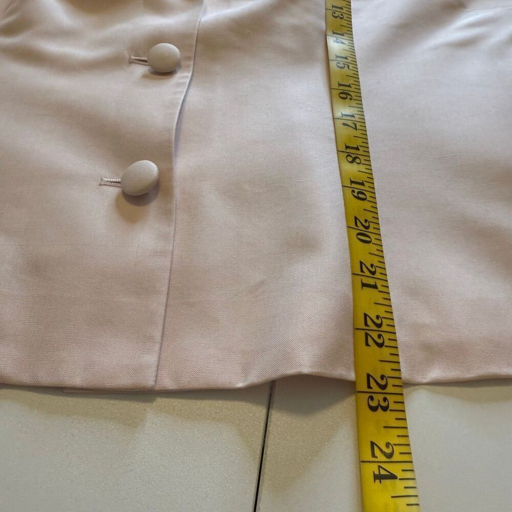Vintage Talbots Classic Shell Pink Silk Three Button Blazer Size 14 - Picture 8 of 12